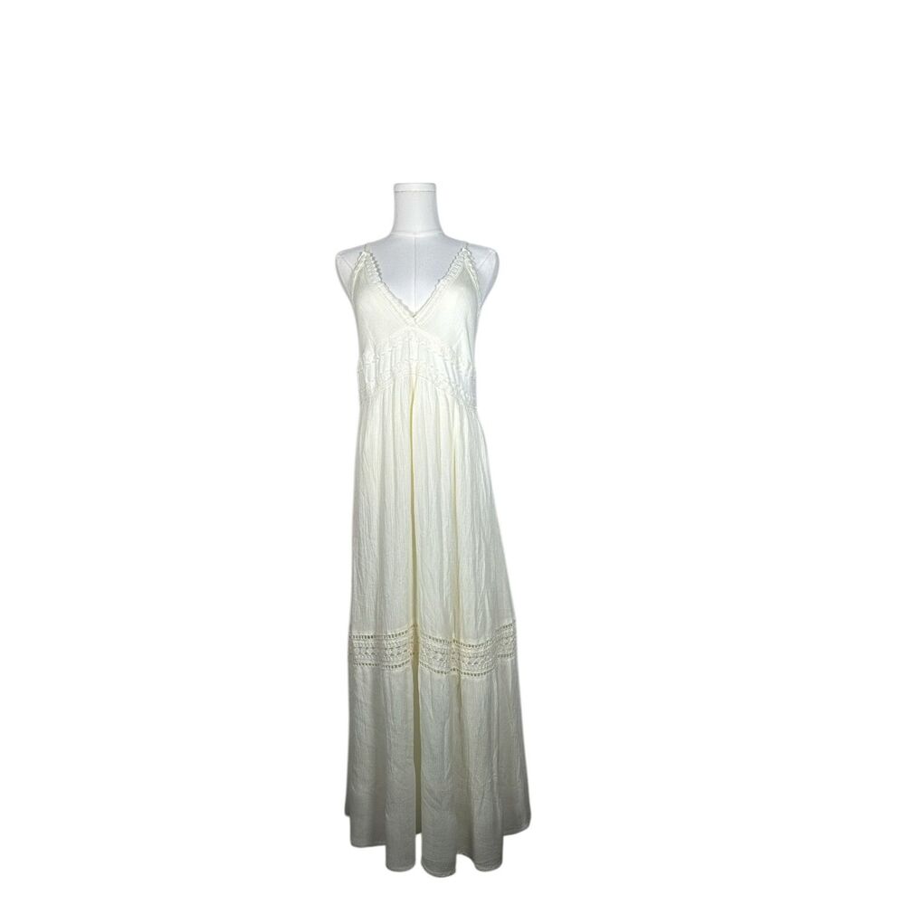 Cute Options 100% Rayon Ivory Dress with Lace‎ Crochet Size Medium